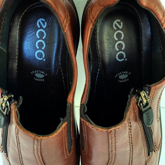 Ecco Brown Leather Slip-On Loafers Size 6.5 - Picture 6 of 8